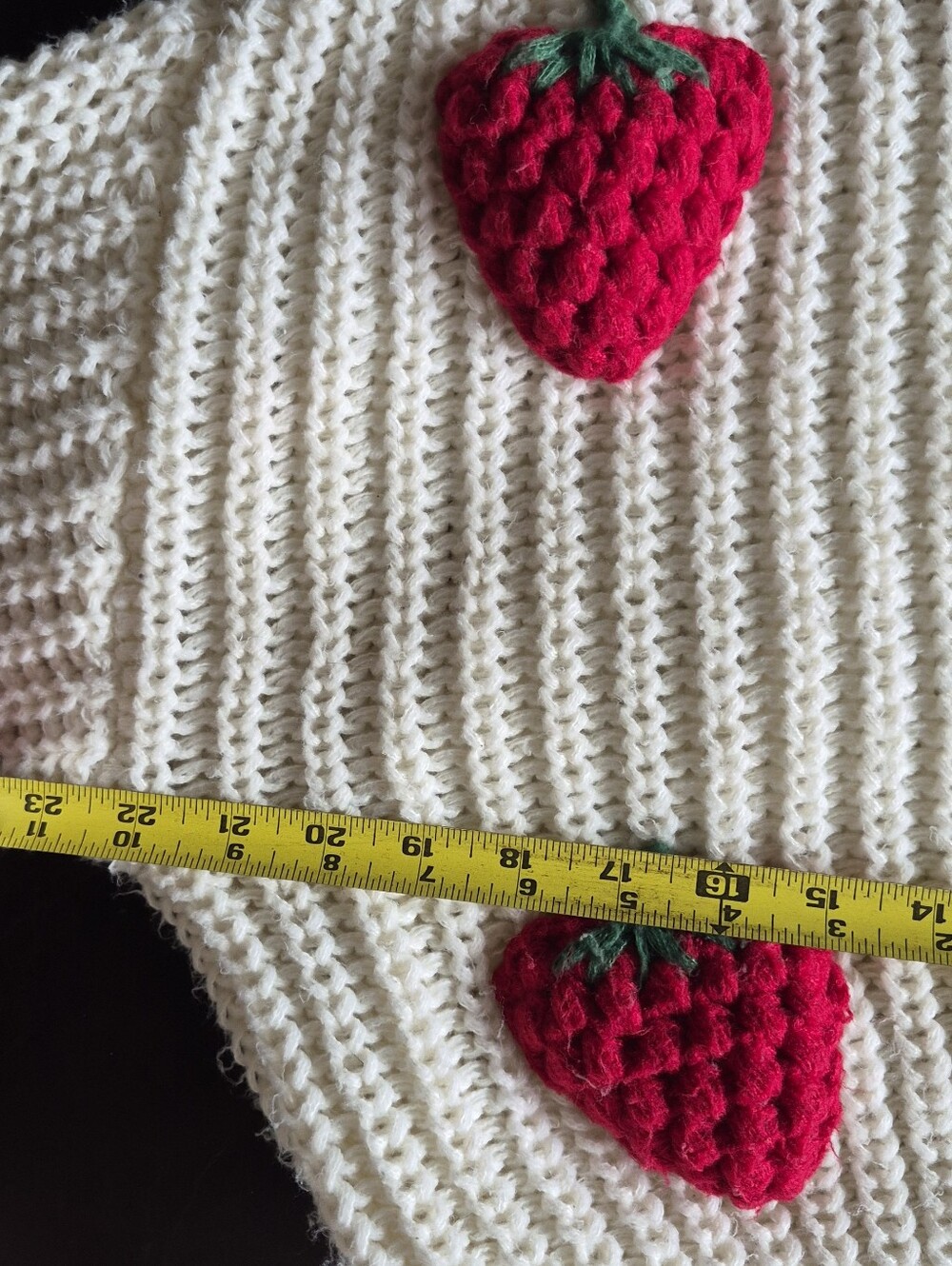 Strawberry Chucky Unique sweater Trendy Crochet One Size Medium 8 Womens - Picture 10 of 13